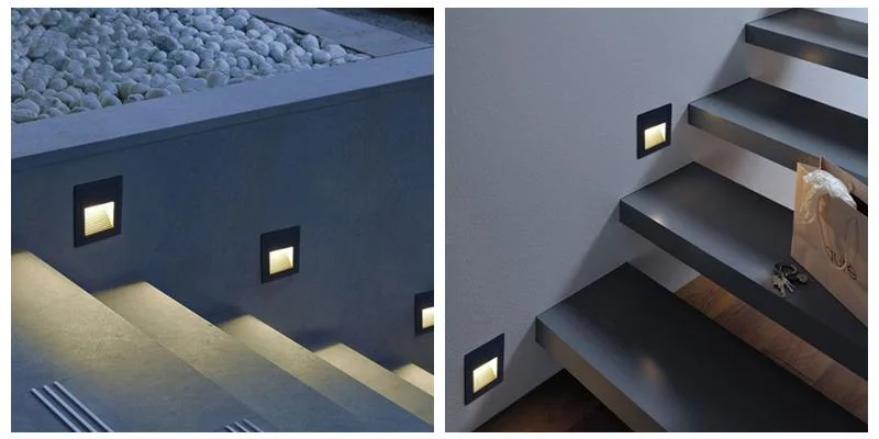 Outdoor Square Wall Foot Lamp 3W Recessed Lighting Square LED Step Light LED Stair Light