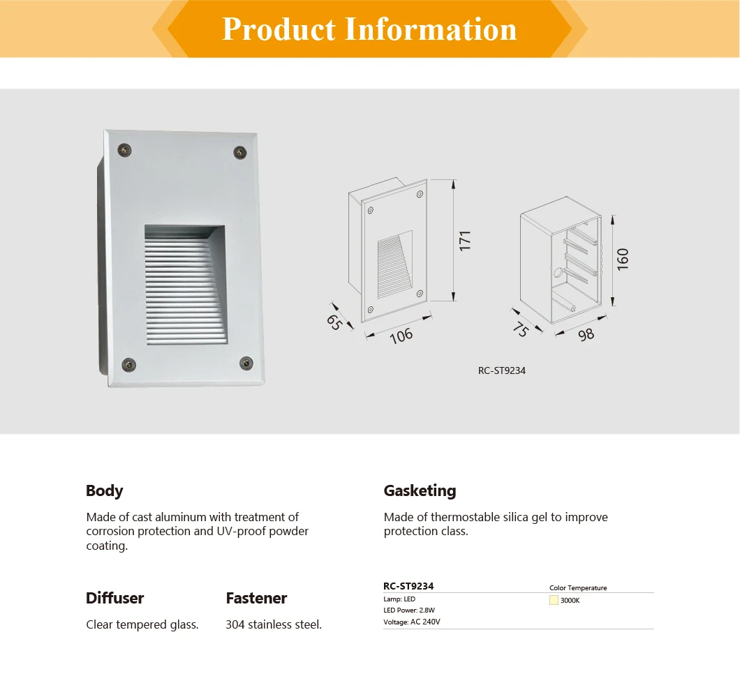 Professional Manufacturer IP65 Waterproof Outdoor LED Step/Deck Light