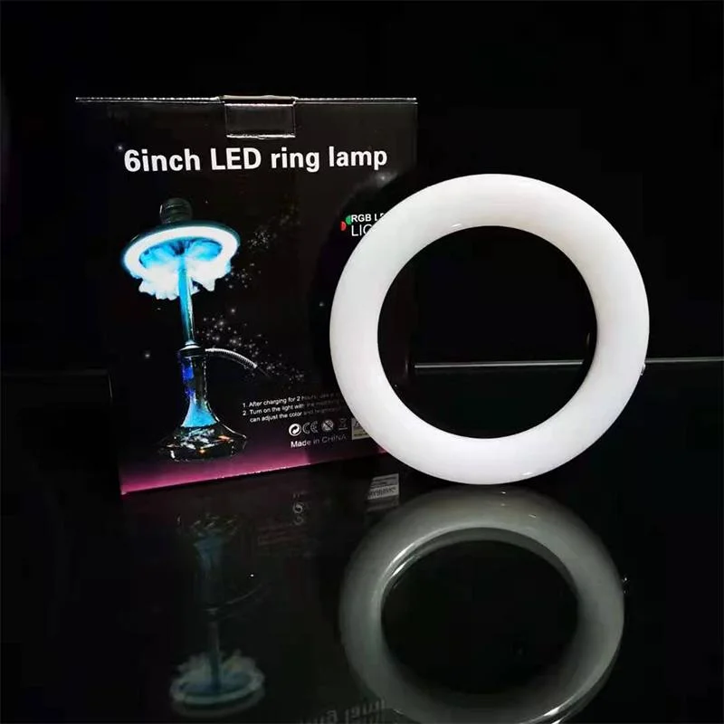 Factory Wholesale Shisha Hookah Decoration Smoking Accessories Remote Control LED Light Ring Lamp